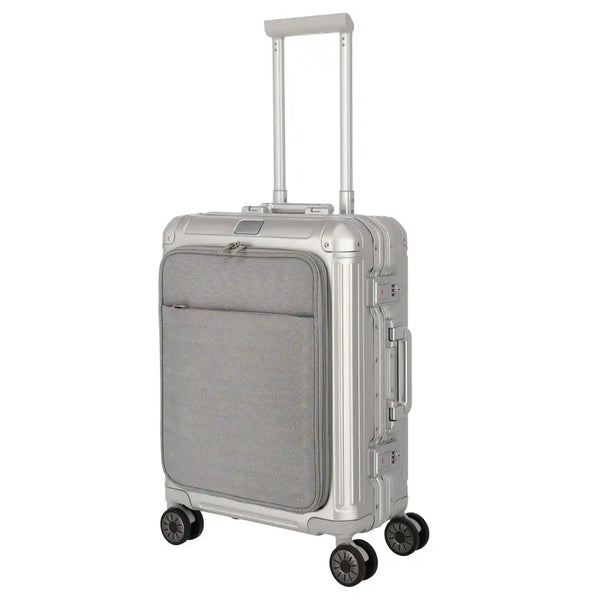 Travelite Next 4-Rollen Trolley S mit Vortasche - Silber
