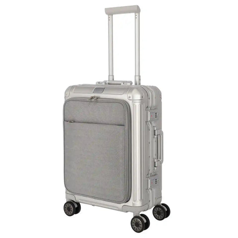 Travelite Next 4-Rollen Trolley S mit Vortasche - Silber