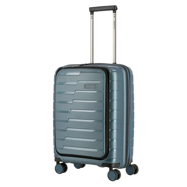 Travelite Air Base 4-Rollen Kabinentrolley mit Vortasche 55 cm - Eisblau