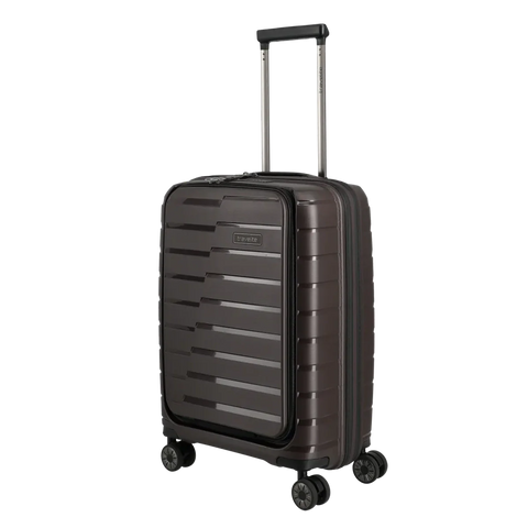 Travelite Air Base 4-Rollen Kabinentrolley mit Vortasche 55 cm - Coffee