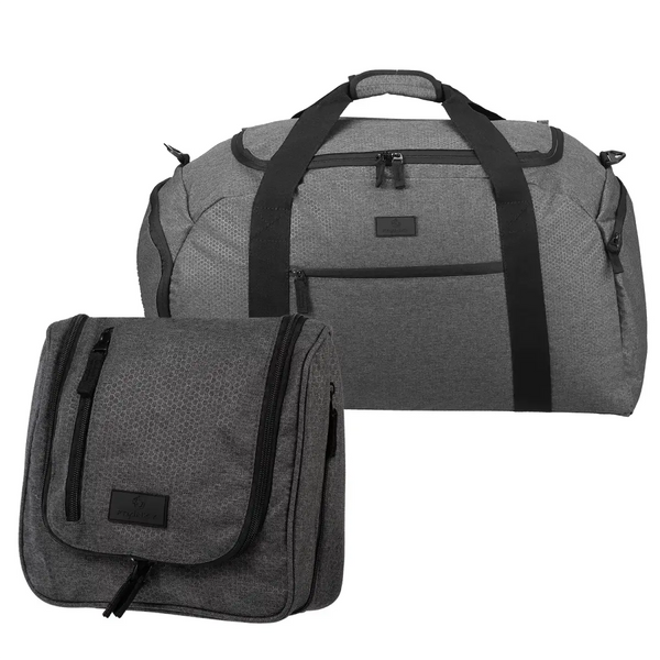 koffer-direkt.de Set L Kulturtasche + Reisetasche L - GREY BEE