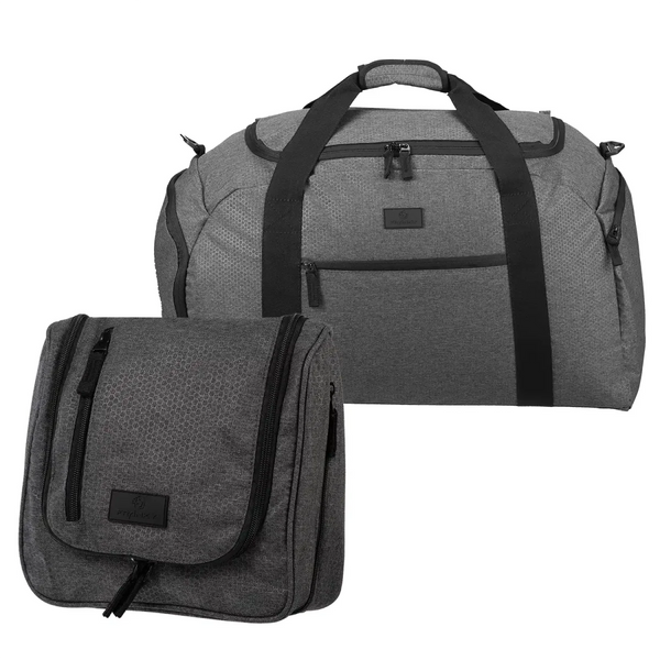 koffer-direkt.de Set M Kulturtasche + Reisetasche M - GREY BEE
