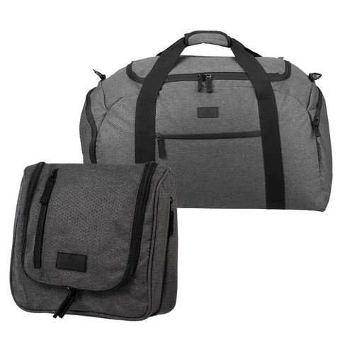 koffer-direkt.de Set M Kulturtasche + Reisetasche M - GREY BEE