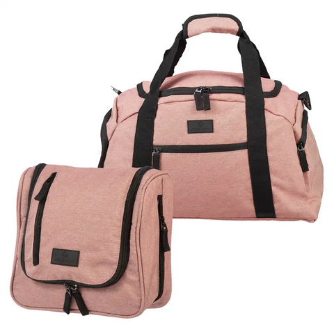 koffer-direkt.de Set S Kulturtasche + Reisetasche S - Rose