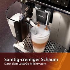 Philips Serie 5400 Kaffeevollautomat – LatteGo Milchsystem, 12 Kaffeespezialitäten, Intuitives Display, 4 Benutzerprofile, Chrom (EP5447/90)